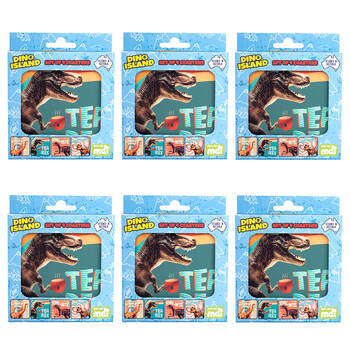 6x 4pc Dino Island Cork-Backed Drink Coasters Set Square Dino
