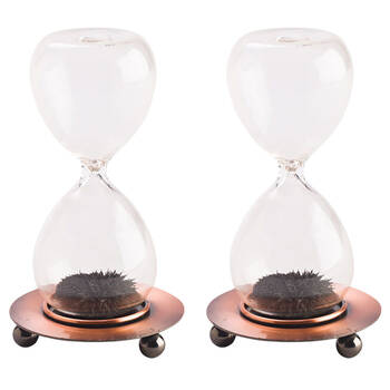 2PK MDI Magnetic Sand Timer Motion Display Desk Decor Toy 5x12.5cm