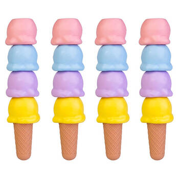 4PK MDI Stackable Coloring Highlighters Writing Stationery Ice Cream Assorted