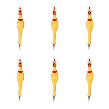 6PK MDI Furever Pets Screaming Chicken Kids Ballpoint Writing Pen 3x3.5x19cm
