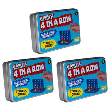 3PK Worlds Smallest 4-In-A-Row Board Game Miniature Toy Set Kids/Children 5y+