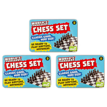 3PK Worlds Smallest Chess Set Board Game Miniature Toy Kids/Children 8y+