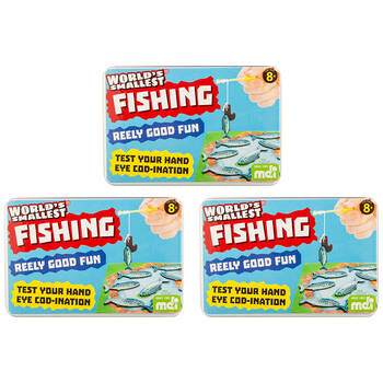 3PK Worlds Smallest Fishing Set Board Game Miniature Toy Kids/Children 8y+