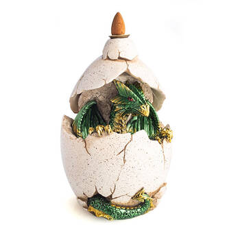 Mystical Worlds Backflow Burner Dragon Egg w/ LED Incense Burner