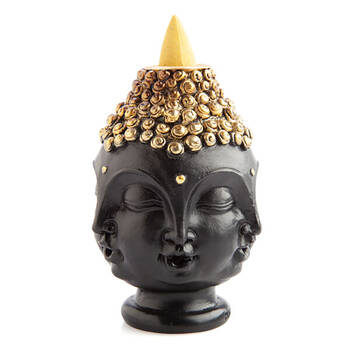 MDI Backflow Burner 4 Faces Buddha Head Incense Burner
