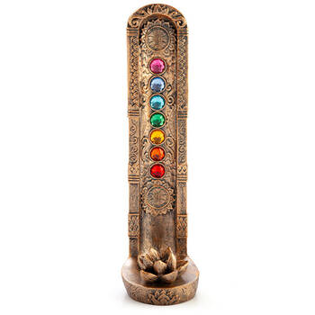MDI Stick Incense Burner Chakra Lotus Stand/Holder Copper 27x8cm Home Decor