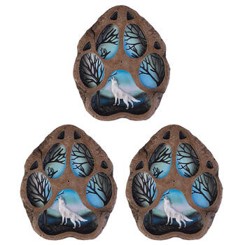 3PK MDI Stick Incense Burner Wolf Print Stand 130x155mm Home Fragrance Decor