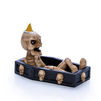 Mystical Worlds Cone Incense Burner/Backflow Skeleton Halloween Home Decor