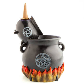 MDI LED Backflow Incense Burner Cauldron Pot Witchy Decor 13.5x15.5cm