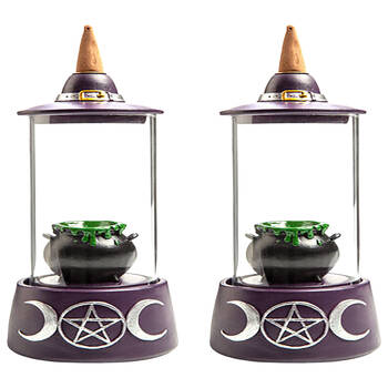 2PK MDI LED Backflow Incense Burner Cauldron Case Aromatherapy 10.3x23.5cm