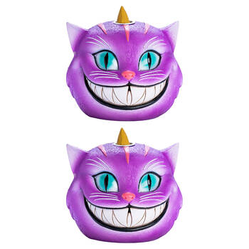 2PK Mad Cat Mad Cat Backflow Incense Burner Ceramic Gothic Decor 12.6x12cm