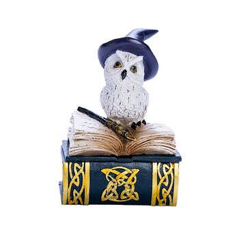 Mystical Worlds Snowy Owl Book Trinket Box Figurine Ornament Home Decor