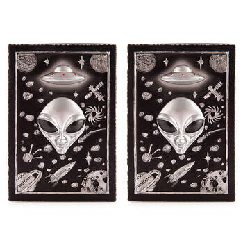2PK Alien Tarot Box Jewellery Trinket Storage Home Decor 14.3x5.5cm