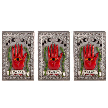 3PK Mystical Worlds Tarot Box Hamsa Eye Jewellery Trinket Storage Home Decor