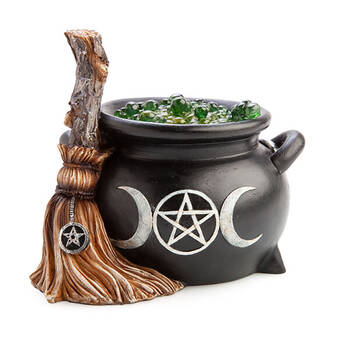 Mystical Worlds Witches Cauldron LED Light Night Lamp Halloween Home Decor