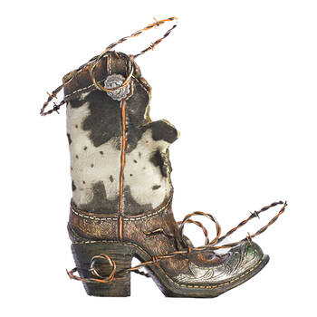 MDI Boot Wine Bottle Holder Vintage/Retro Home Bar Tabletop Decor