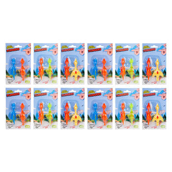 12x 2pc Dino Island Squishy Stretchy Rubber Flingers 10.4x3.3cm Dinos Assorted 3y+