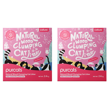 2x Cature 2.4kg/6L Carbon Wood Clumping Cat Litter Odour Control Plus