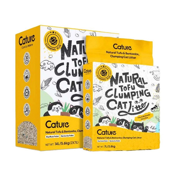 Cature 14L/5.6kg Tofu Clumping Cat Litter Pellet & Bentonite