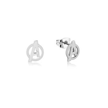 Couture Kingdom Sterling Silver Marvel Avengers Stud Earrings 10mm - Silver