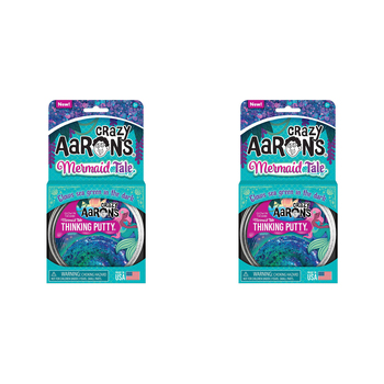 2PK Crazy Aarons Thinking Putty Mermaid Tale Glowbrights Toy 10cm 3y+