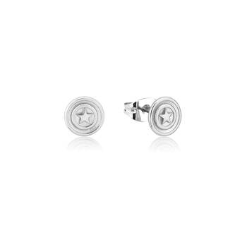 Couture Kingdom Sterling Silver Marvel Captain America Stud Earrings - Silver