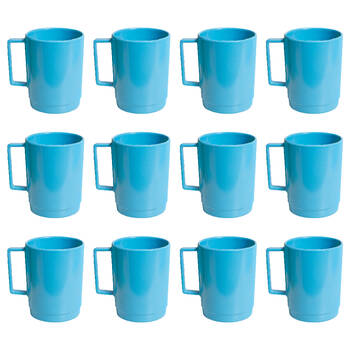 12PK Campfire Melamine Stackable Mug Tableware 400ml - Blue