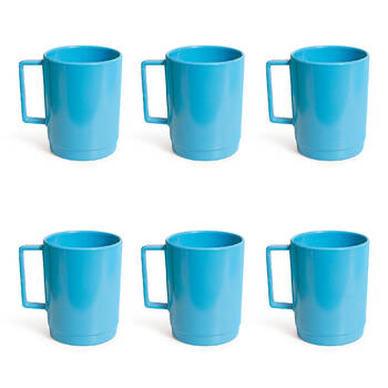 6PK Campfire Melamine Stackable Mug Tableware 400ml - Blue