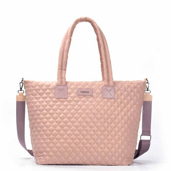 Tosca Metro Large Travel Tote Bag w/ Detachable Shoulder Strap Mauve