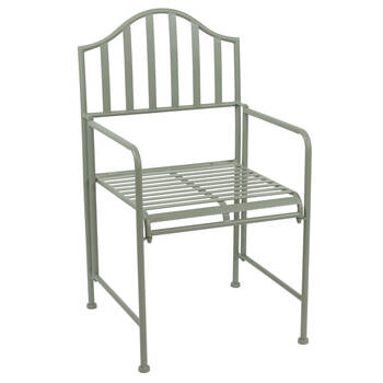 Esschert Design Iron Arm Chair Matt Sand Finish Garden Outdoor Furniture 91cm