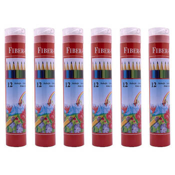 6x 12pc Memoris Precious Fiber-Colour Pencil Tube w/ Sharpener Drawing/Sketching