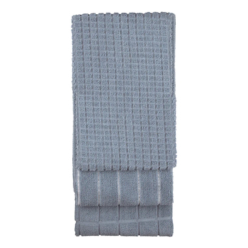 3pc Bambury 80x50cm Microfibre Kitchen/Tea Towel Set - Blue