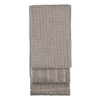 3pc Bambury 80x50cm Microfibre Kitchen/Tea Towel Set - Grey