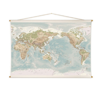 Studio Milligram 125x90cm World Printed Canvas Map Medium