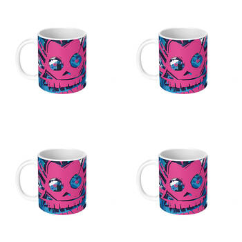 4PK Impact Rock Merchandise Arcane League of Legends Jinx Coffee Mug White
