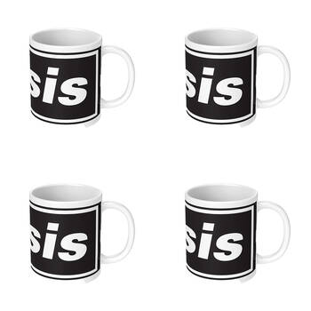 4PK Impact Rock Merchandise Oasis Logo Coffee Mug Black And White
