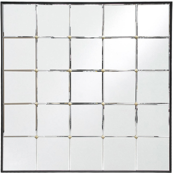 LVD Multi Square Metal/Glass 100cm Mirror Wall Hanging Display - Black
