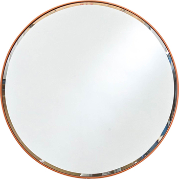 LVD Moderno Metal 100cm Mirror Wall Hanging Display Round - Brown