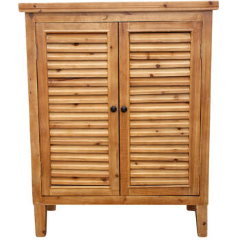 LVD Louvre Timber Wood 80x102.5cm 2-Door Cabinet Furniture Rect - Natural