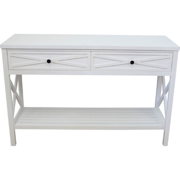 LVD Farmhouse Timber Wood 120x78cm Console Table Furniture Rectangle - White