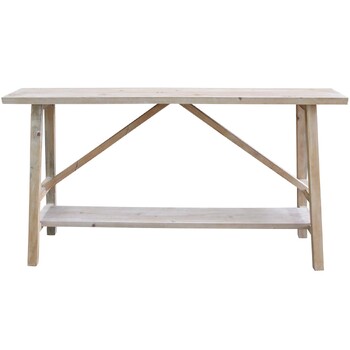 LVD Noir Fir Pine/MDF 80x145cm Console Table Furniture Rectangle - White