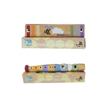2pc Koala Dream Buzzy Days Bee Rainbow Recorder and Harmonica Kids Toy Set 3y+