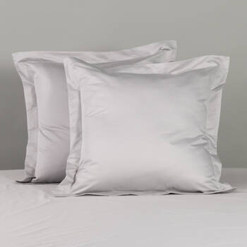 2pc Canningvale Mille 1000TC Cotton Euro Pillowcases - Silver