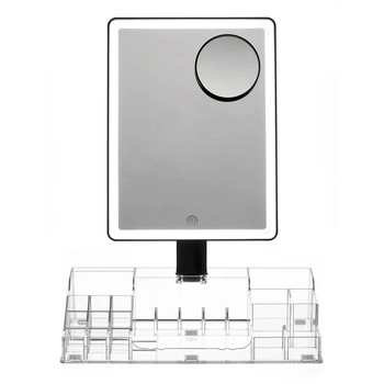 Homedics Radiance 30cm LED Illuminated Beauty Mirror w/ Makeup Organiser