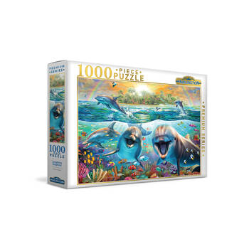 1000pc  Harlington Jigsaw Puzzle Laughing Dolphins Kids 8y+