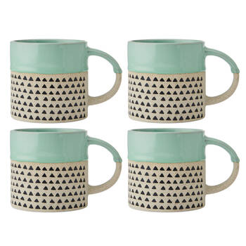 4PK Mikasa 390ml Wax Resist Glaze Coffee Mug Cup Clay Green