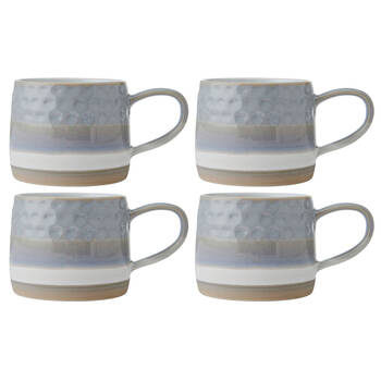 4PK Mikasa 320ml Textured Ombre Coffee Mug Cup Stoneware Grey