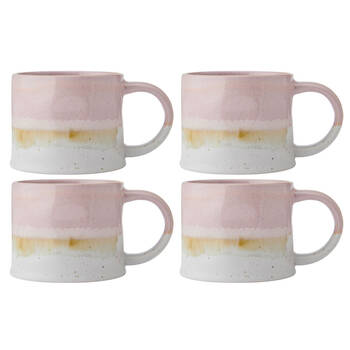 4PK Mikasa 450ml Reactive Glaze Coffee Mug Cup Stoneware Pink