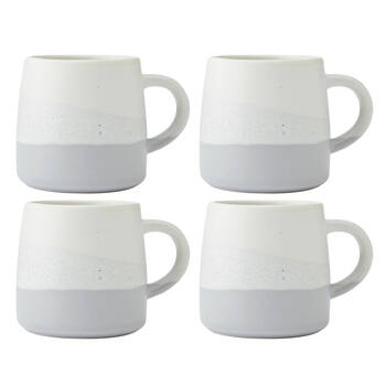4PK Mikasa 400ml Reactive Glaze Coffee Mug Cup Stoneware Grey