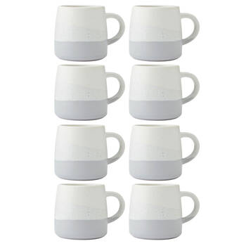 8PK Mikasa 400ml Reactive Glaze Coffee Mug Cup Stoneware Grey